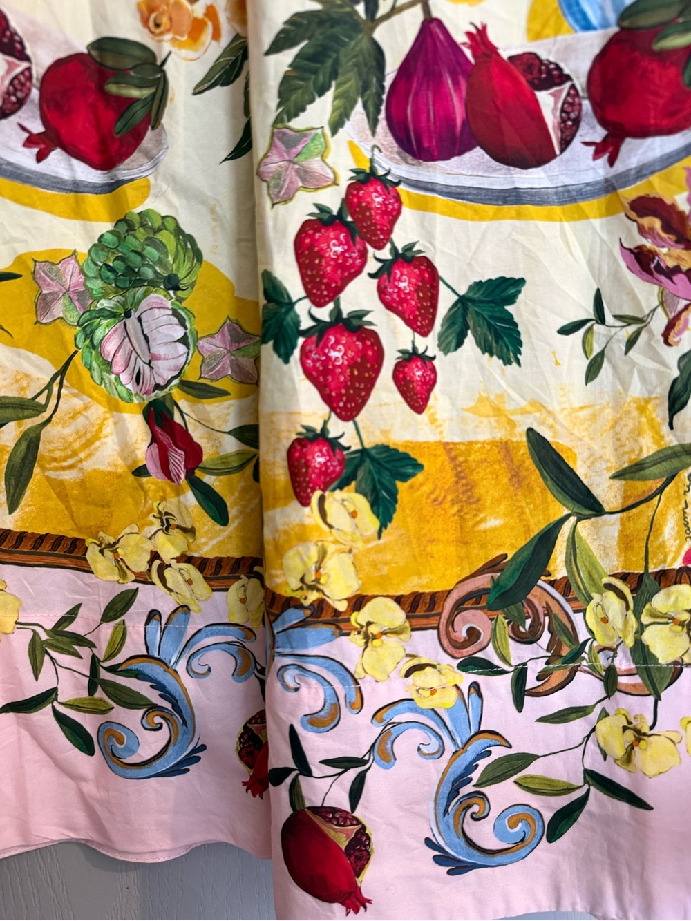 FARM Rio Pink Garden Terrace Organic Cotton Midi Skirt - Picture 11 of 16
